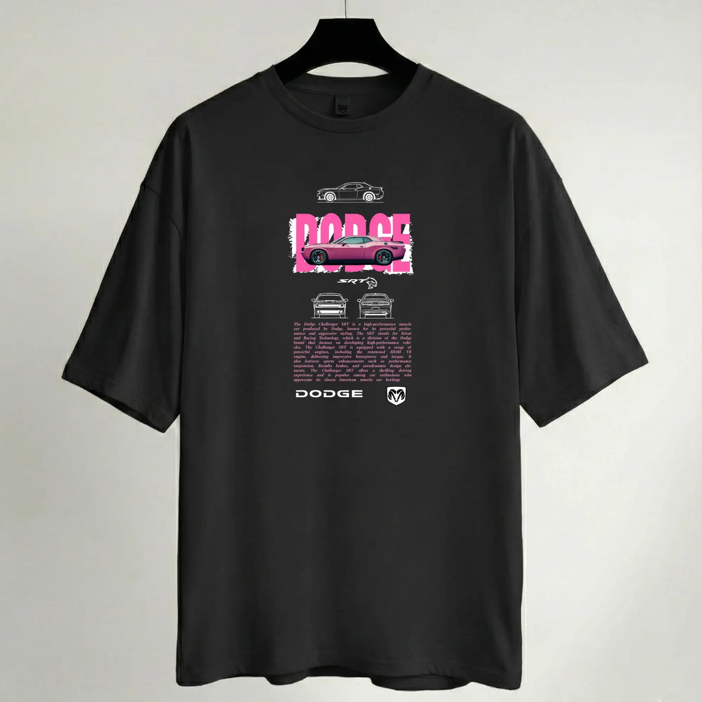 Camiseta Oversize Negra - Colección Motor: Leyendas del Asfalto Coches TAZAMAGICA