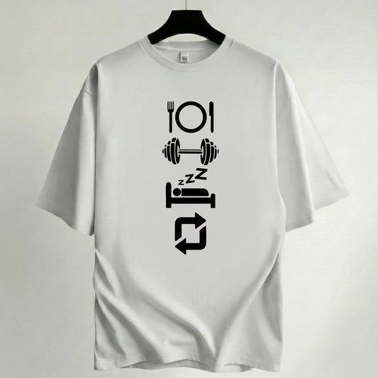 Camiseta Oversize Premium Blanca - Colección Gym & CrossFit TAZAMAGICA
