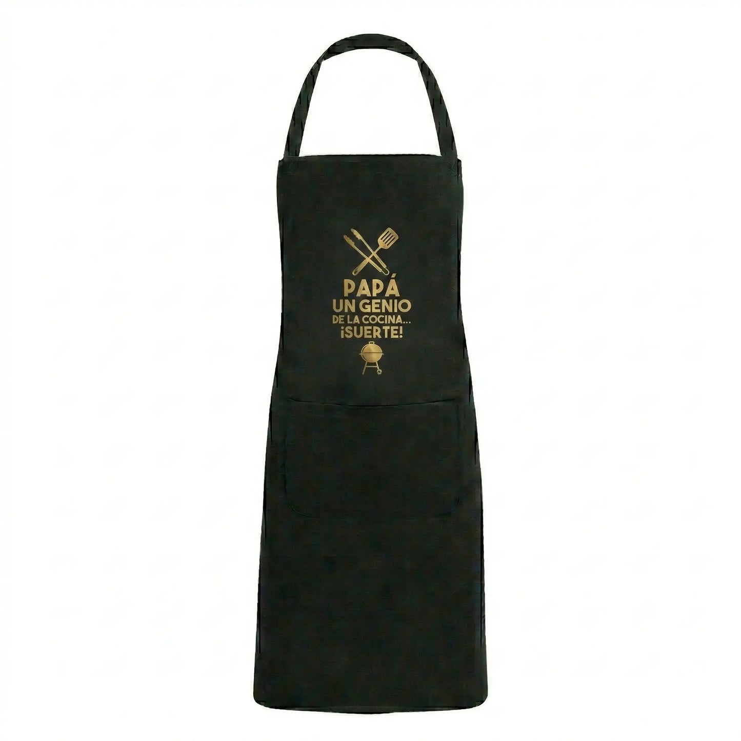 Delantal de Cocina Negro - Diseño "Papá un Genio de la Cocina" TAZAMAGICA
