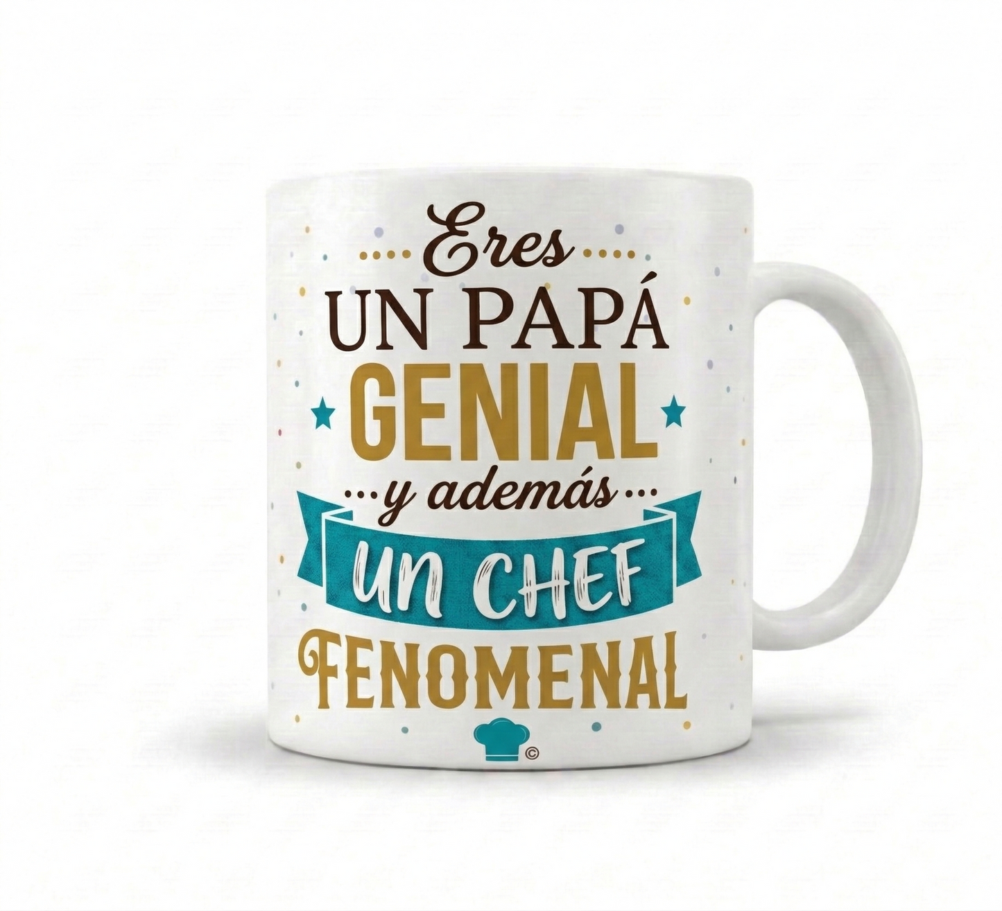 Taza de Cerámica - Regalo para Papá Cocinero "Papá Genial Chef Fenomenal"