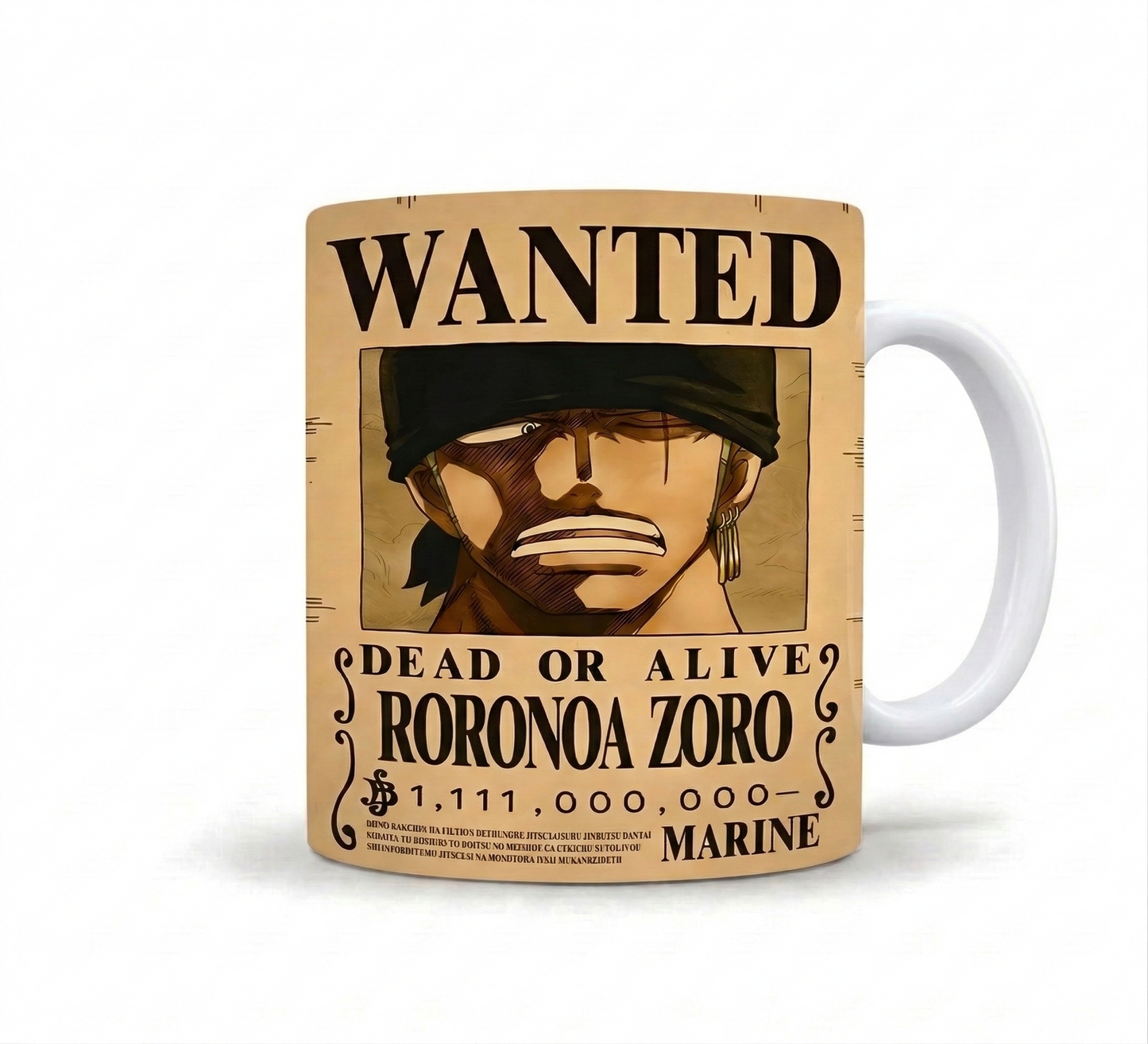 Taza Wanted Roronoa Zoro One Piece