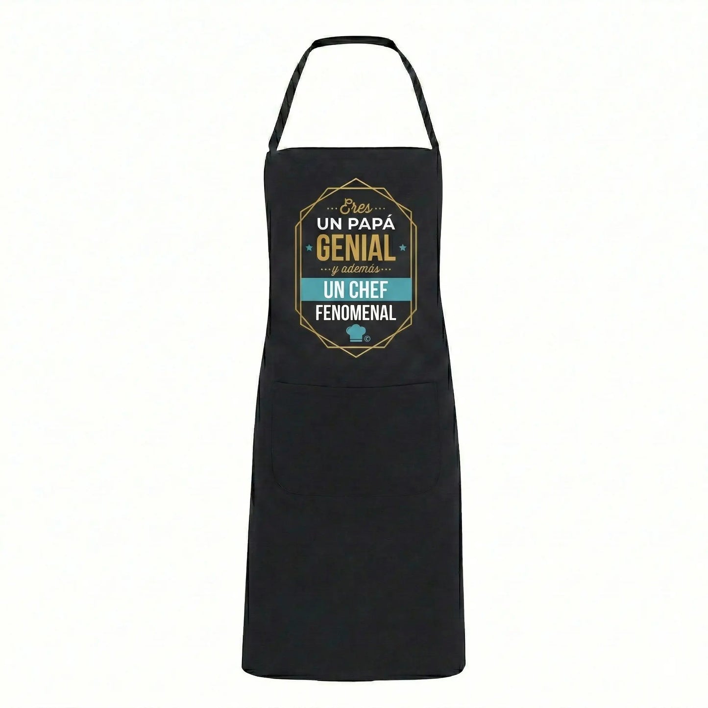 Delantal de Cocina Negro - Diseño "Papá es un Chef Fenomenal" TAZAMAGICA