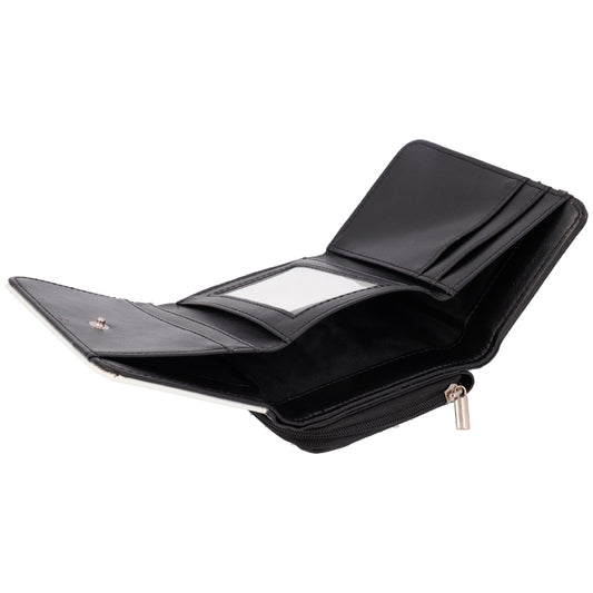 Cartera Monedero 2 en 1 Polipiel Negro Personalizable – Día de la Madre
