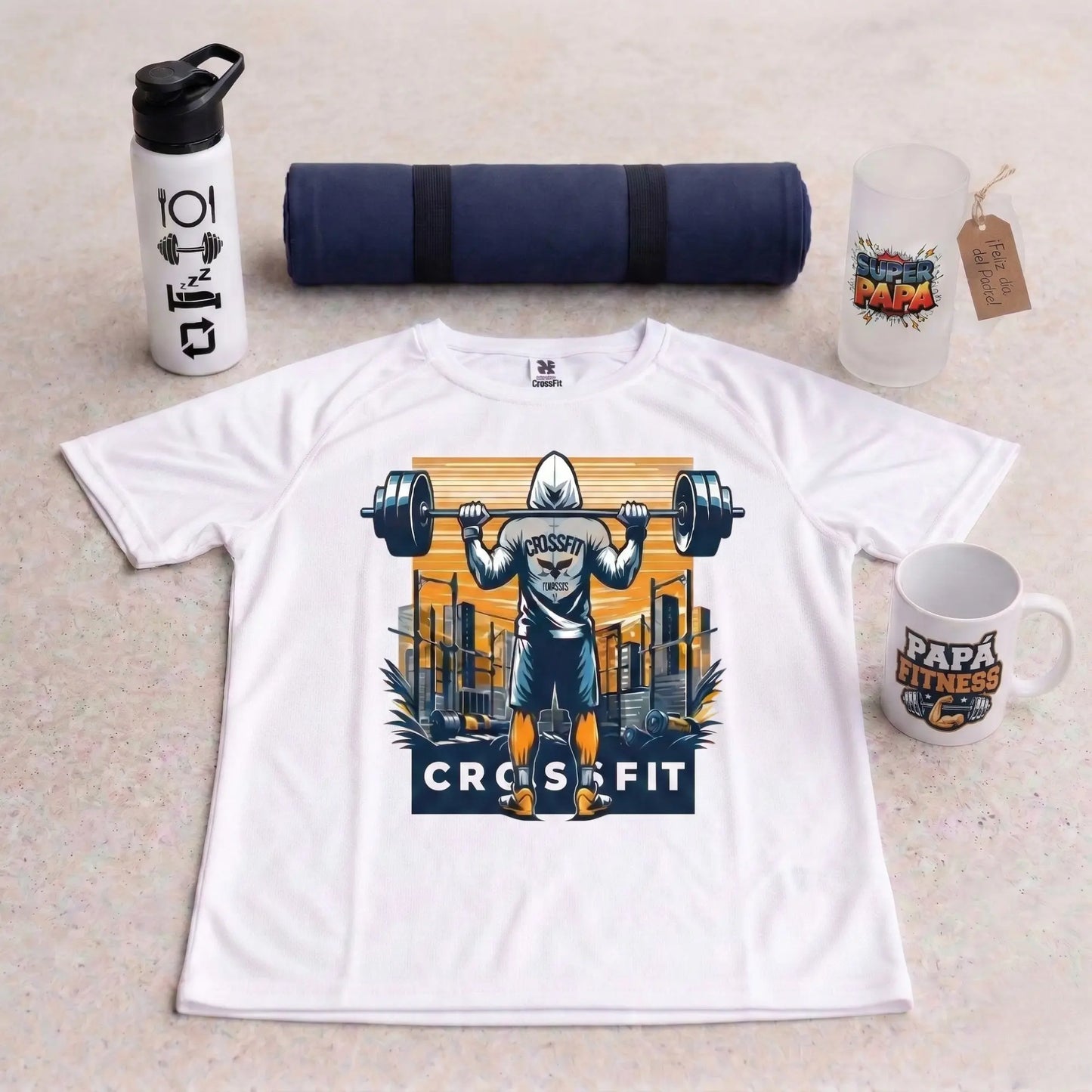 Pack Regalo Día del Padre Personalizable - Papá Fitness TAZAMAGICA