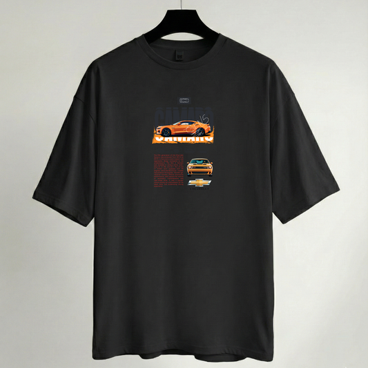 Camiseta Oversize Negra - Colección Motor: Leyendas del Asfalto Coches