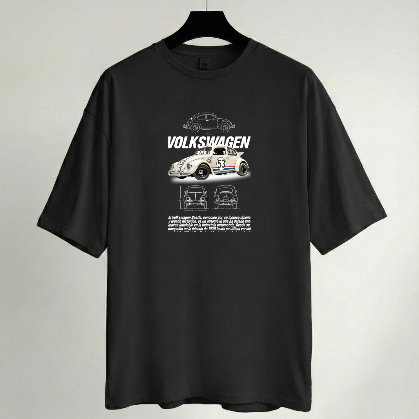 Camiseta Oversize Negra - Colección Motor: Leyendas del Asfalto Coches
