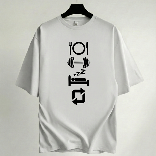 Camiseta Oversize Premium Blanca - Colección Gym & CrossFit