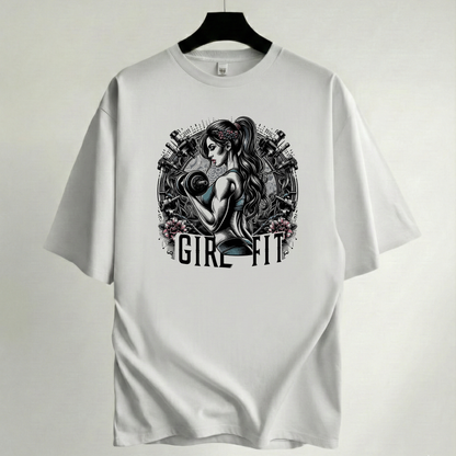 Camiseta Oversize Premium Blanca - Colección Gym & CrossFit