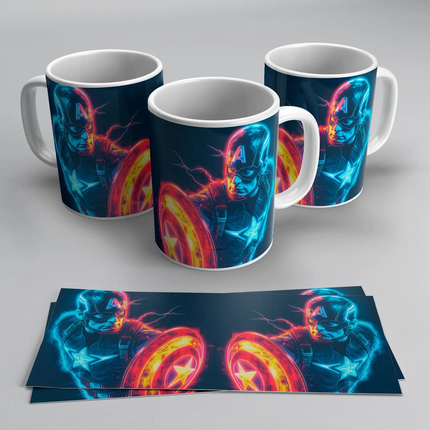 Tazas Capitán América Neón TAZAMAGICA