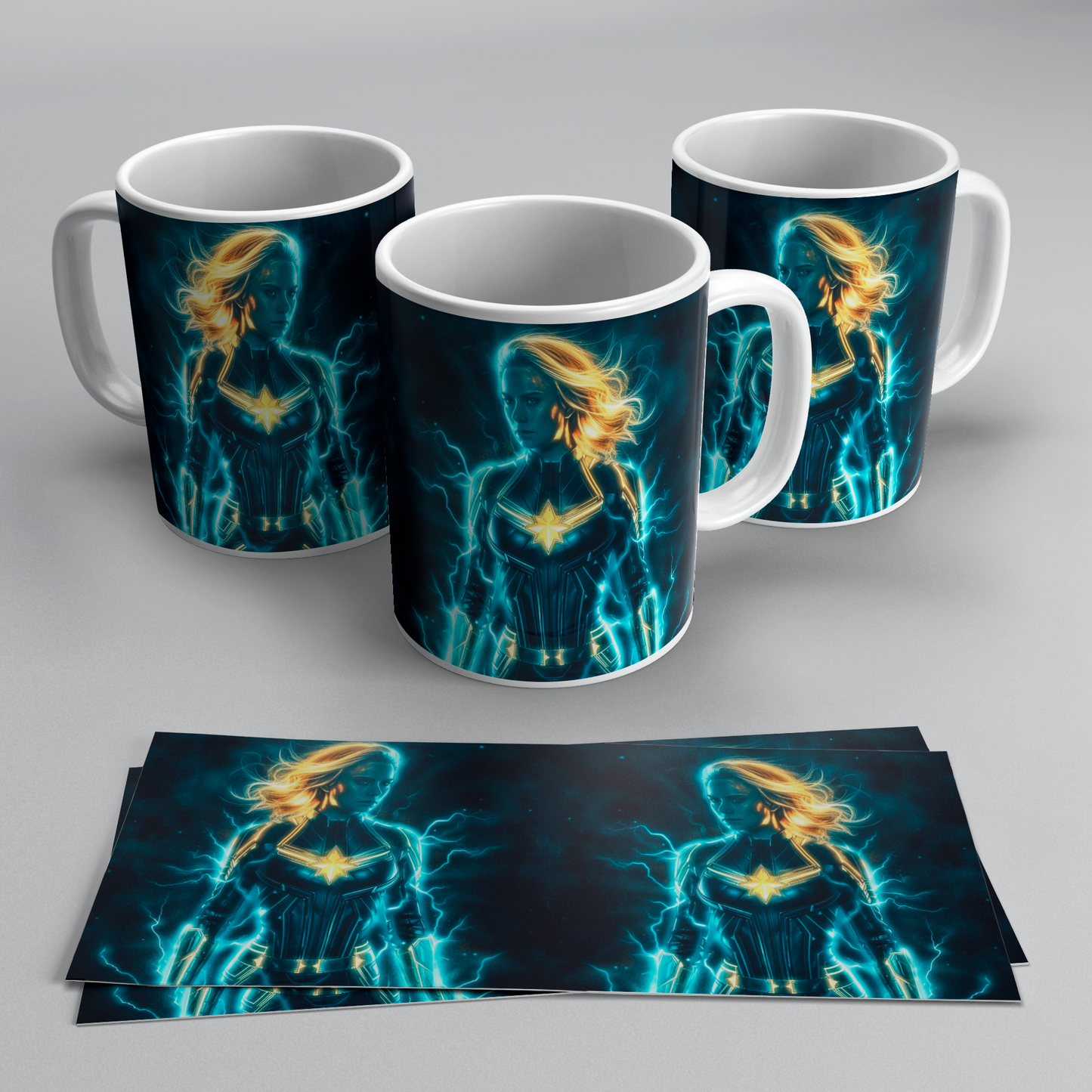 Taza Capitana Marvel Neón