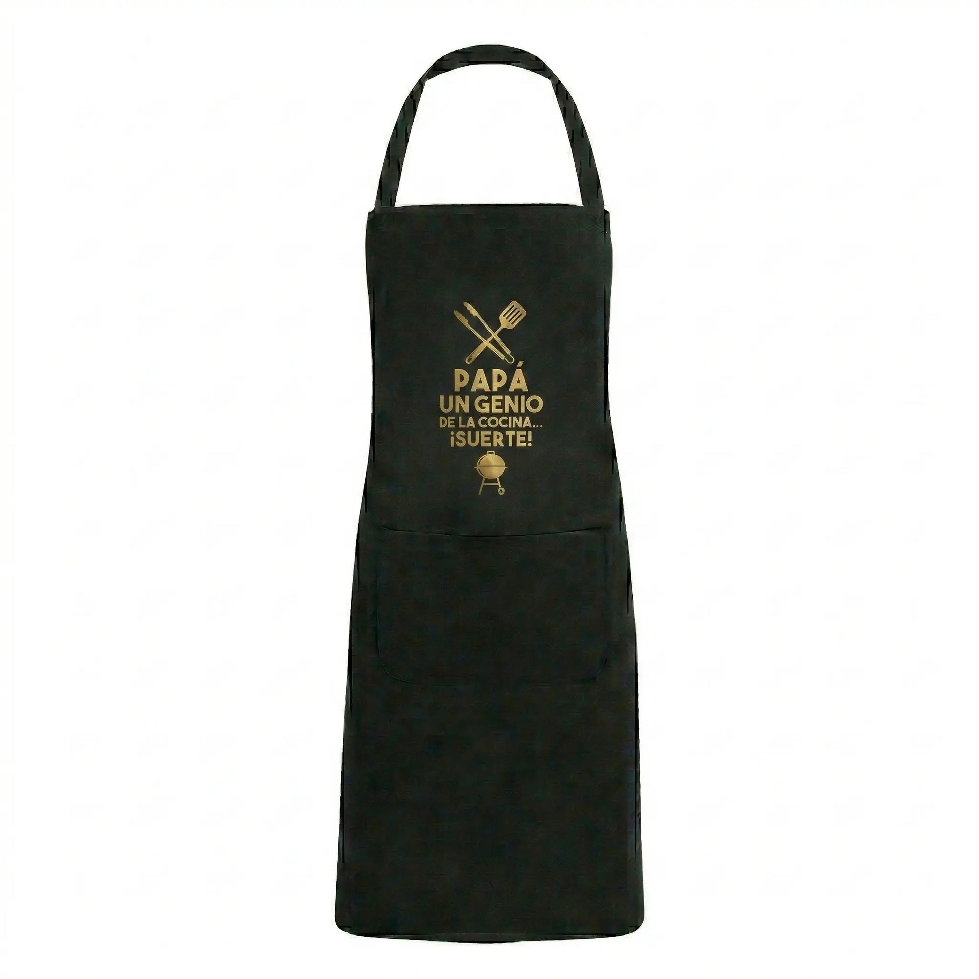 Delantal de Cocina Negro - Diseño "Papá un Genio de la Cocina" TAZAMAGICA