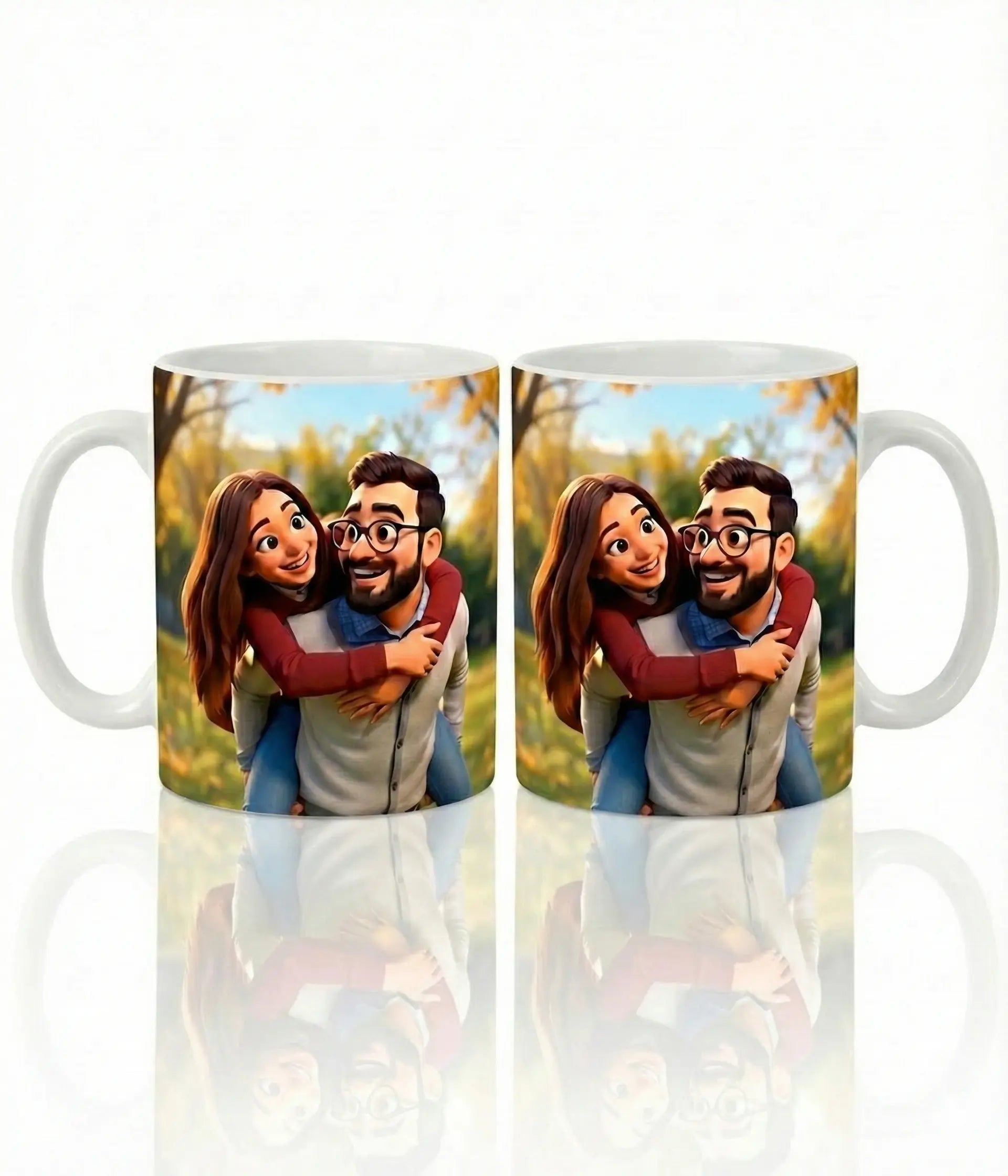 Taza Personalizada Pareja - Ilustración 3D Estilo Película Animada TAZAMAGICA