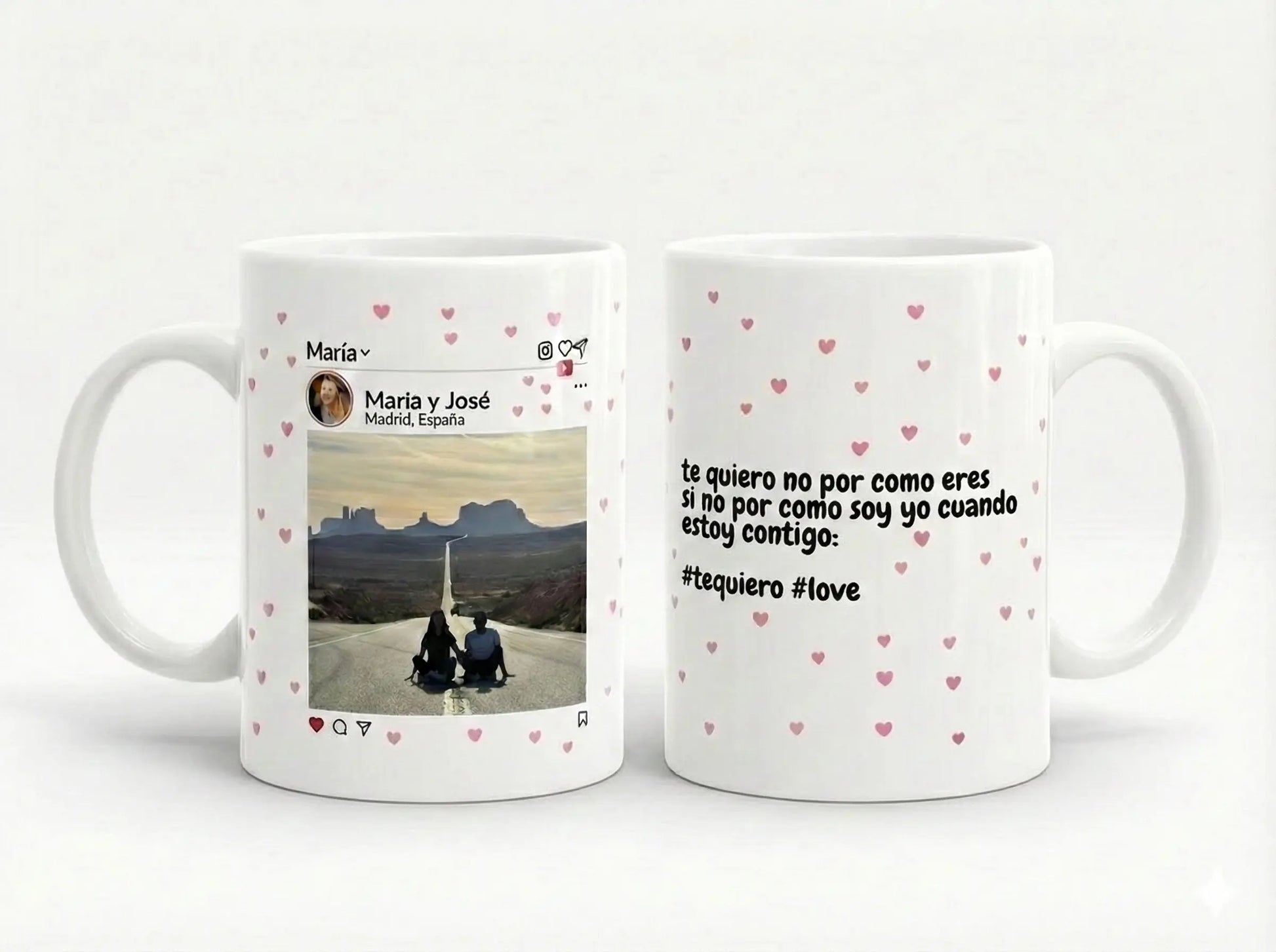 Taza Personalizada - Diseño Post de Instagram Romántico TAZAMAGICA