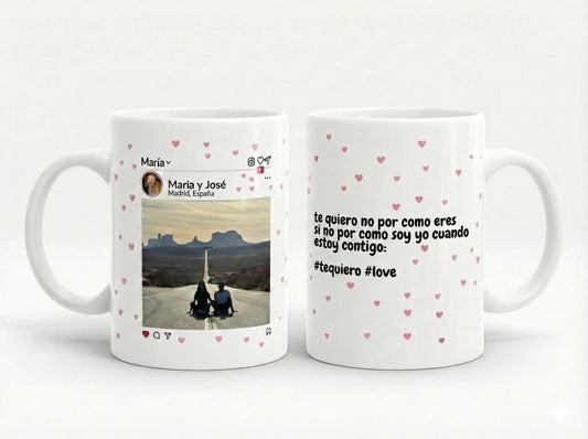 Taza Personalizada - Diseño Post de Instagram Romántico TAZAMAGICA