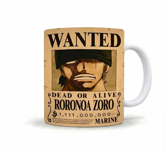 Taza Wanted Roronoa Zoro One Piece