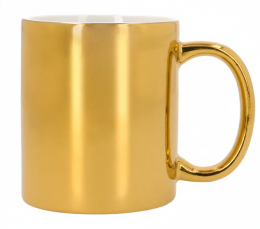 Taza de Cerámica Metalizada - Estilo Sofisticado y Minimalista