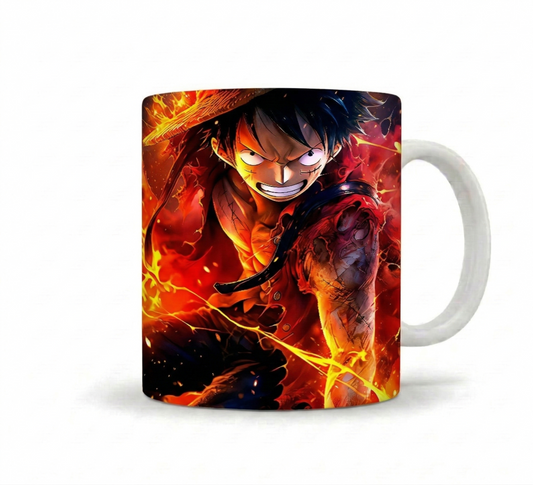 Taza Luffy Fuego One Piece | Diseño Épico