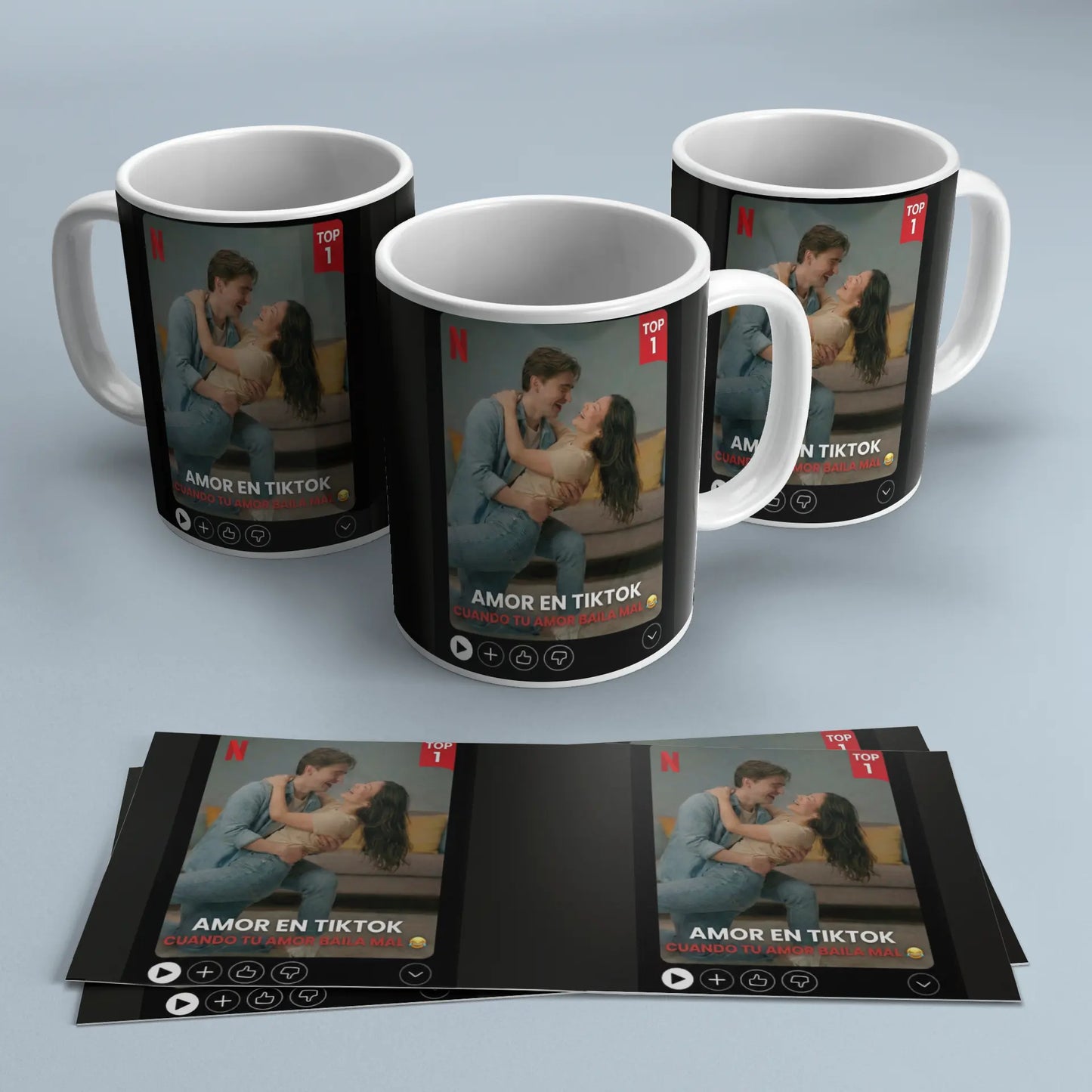 Taza Personalizada - Diseño Estilo Netflix "Amor en Streaming" TAZAMAGICA