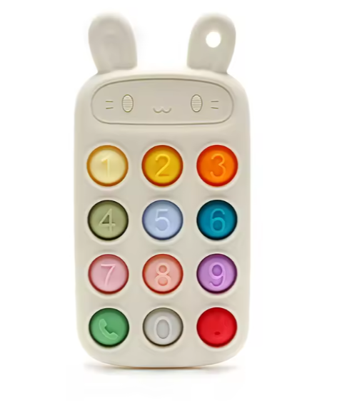 Mordedor de Silicona con Forma de Teléfono - Juguete Sensorial Educativo