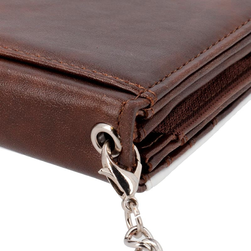 Bolso con Cadena Polipiel Marrón Personalizable – Día de la Madre