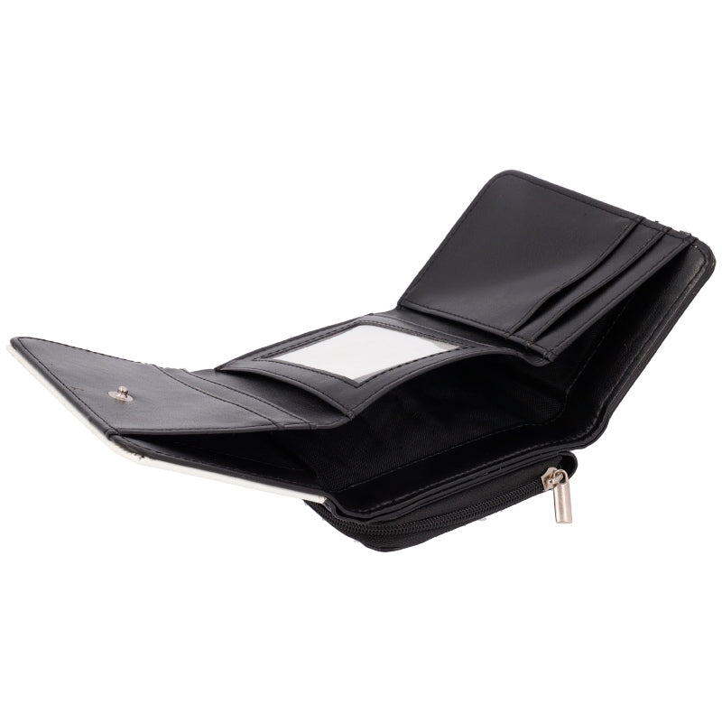 Cartera Monedero 2 en 1 Polipiel Negro Personalizable – Día de la Madre