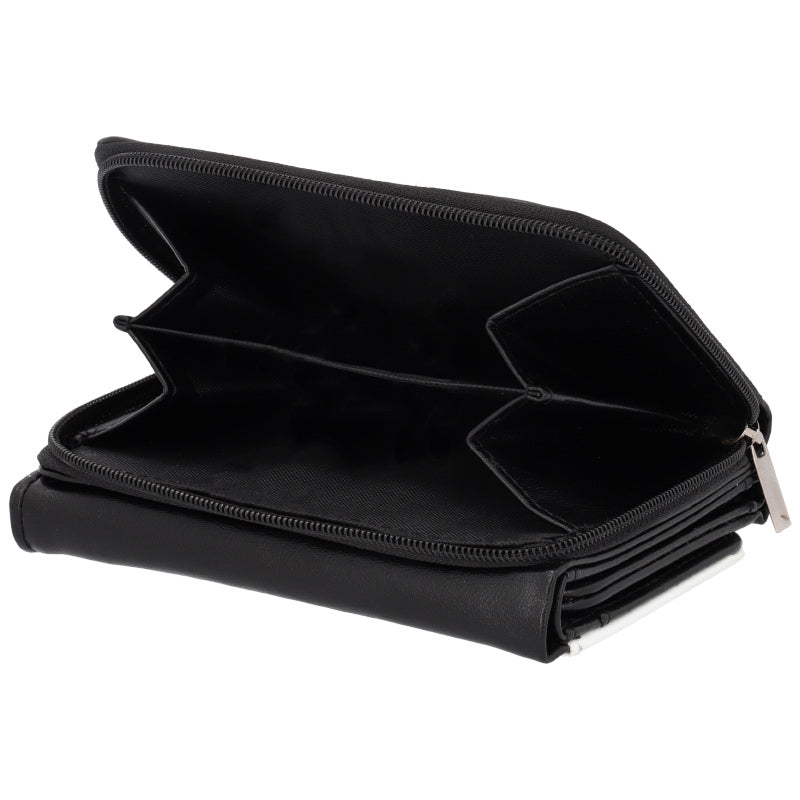 Cartera Monedero 2 en 1 Polipiel Negro Personalizable – Día de la Madre
