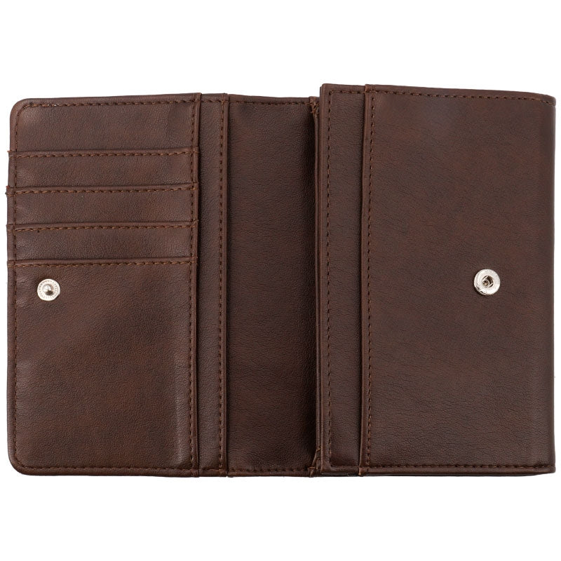 Cartera con Monedero Polipiel Marrón 10×14 Personalizable – Día de la Madre