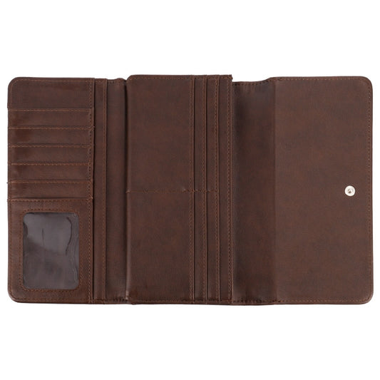 Billetero con Monedero Polipiel Marrón 10×19 Personalizable – Día de la Madre