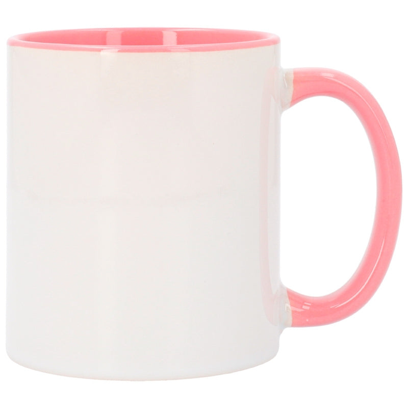 Tazas sublimables con interior y asa de color
