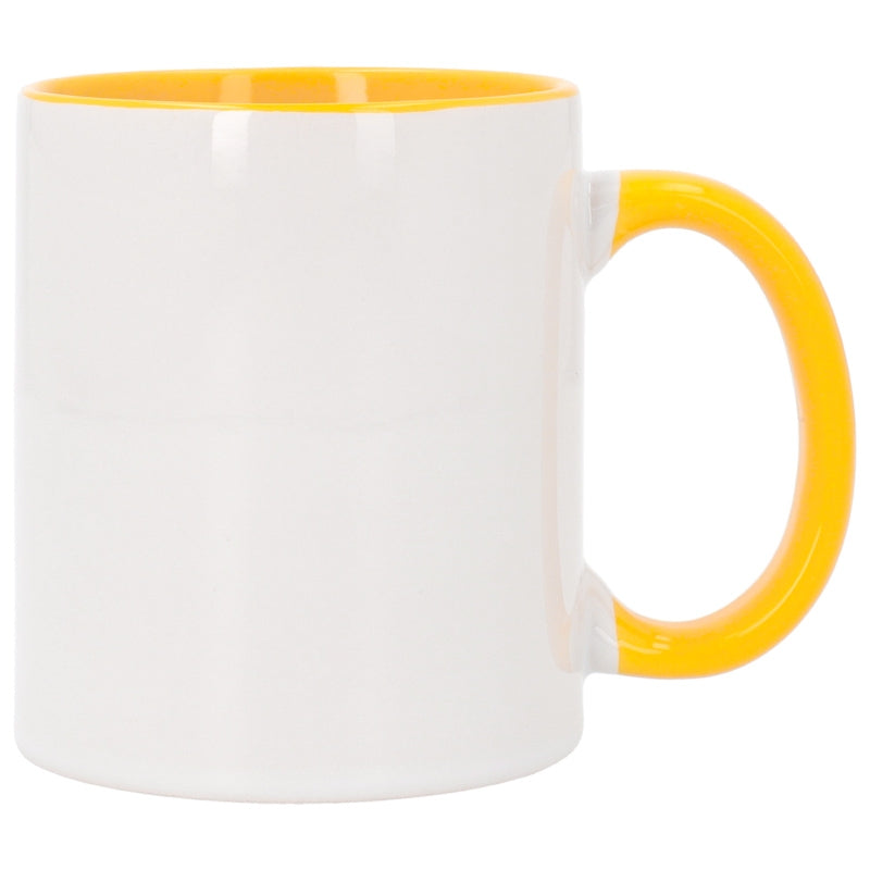 Tazas sublimables con interior y asa de color