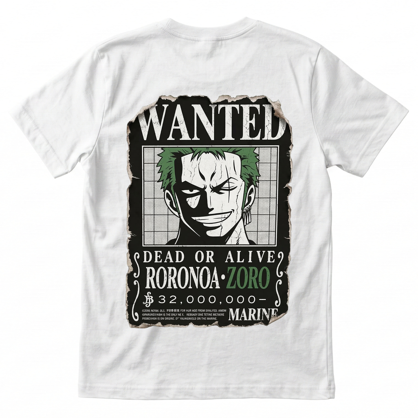 Camiseta Zoro Cartel Wanted One Piece