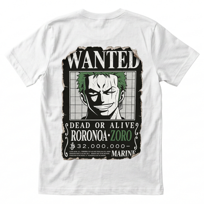 Camiseta Zoro Cartel Wanted One Piece