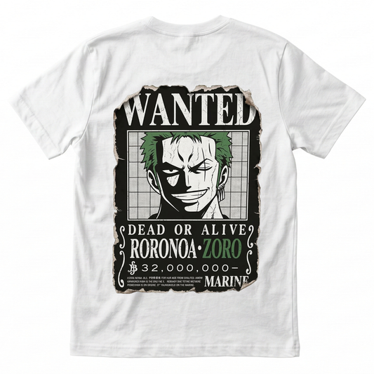 Camiseta Zoro Cartel Wanted One Piece